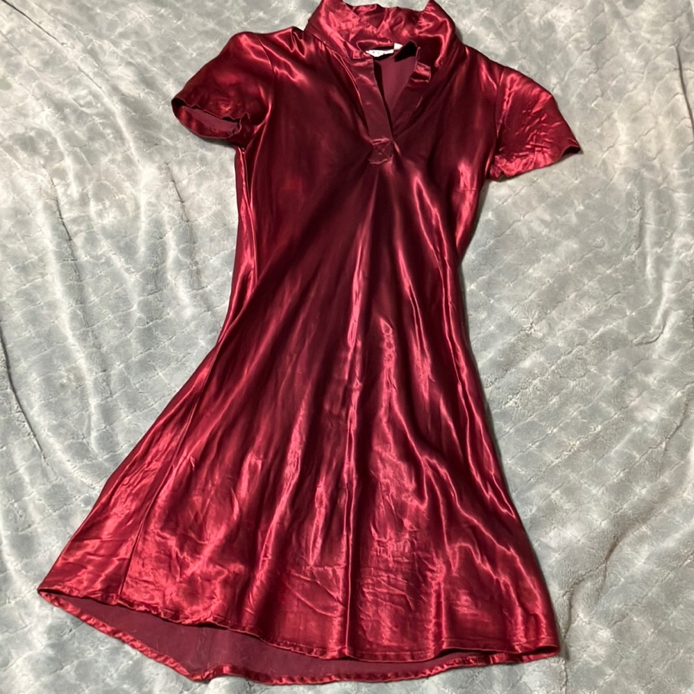 021 Red silk dress